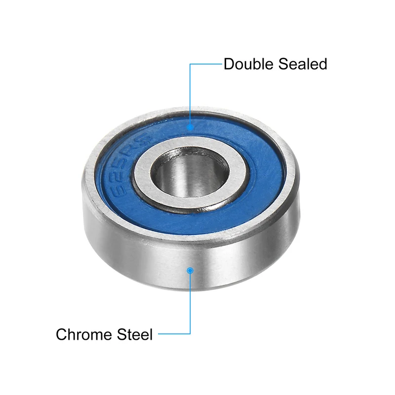 10pcs 625-2RS Miniature Deep Groove Ball Bearings 5x16x5mm Rubber Sealed Bearing