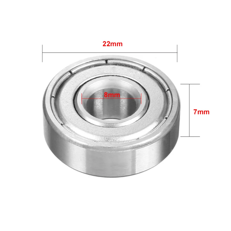 8mmx22mmx7mm Double Shielded Miniature Deep Groove Ball Bearing 10pcs