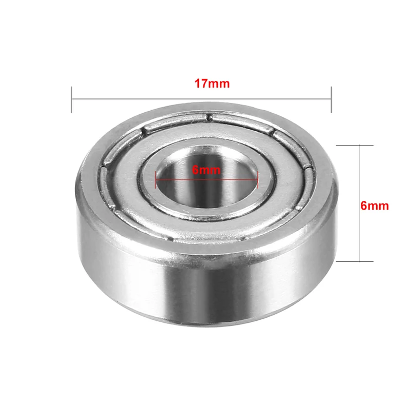 10pcs 6mmx17mmx6mm Double Shielded Miniature Deep Groove Ball Bearing