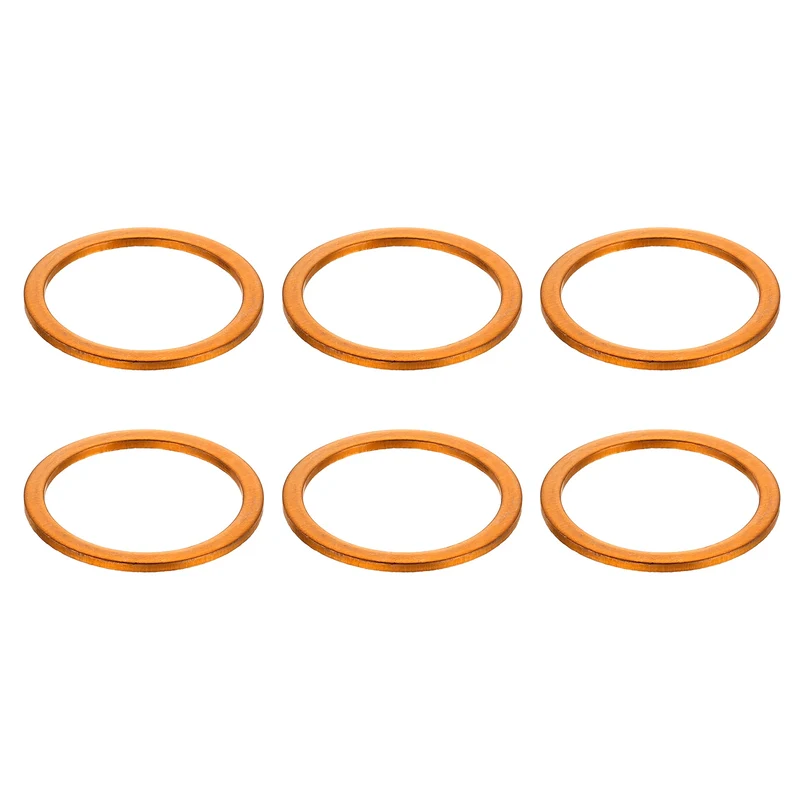 6 Pcs Flat Copper Washers, 26x32x1.5mm Copper Flat Sealing Crush Ring Washers