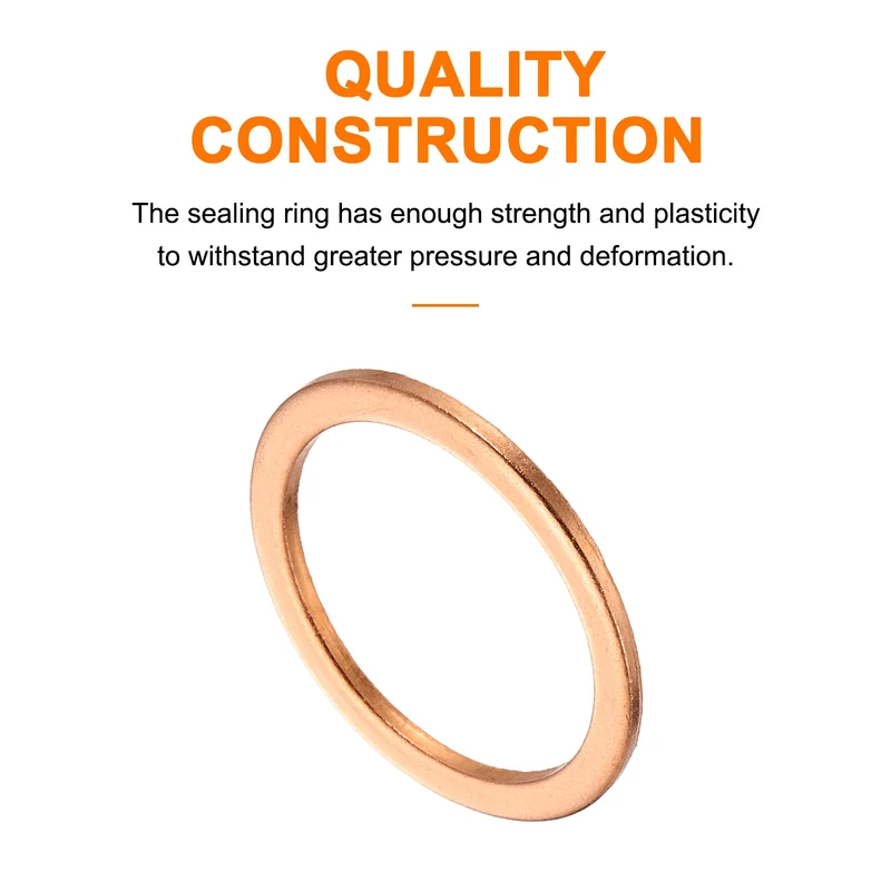 6 Pcs Flat Copper Washers, 24x30x1.5mm Copper Flat Sealing Crush Ring Washers