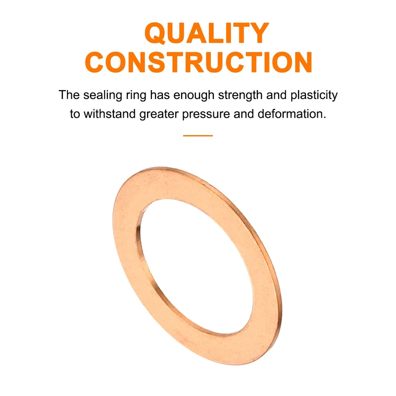6 Pcs Flat Copper Washers, 22x32x1mm Copper Flat Sealing Crush Ring Washers