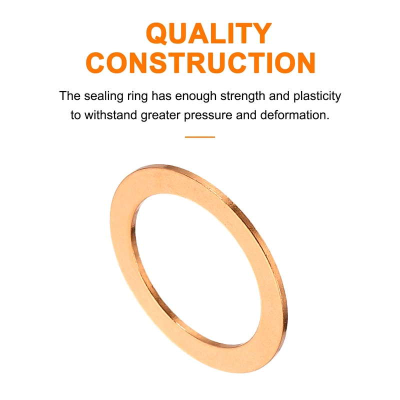 22 Pcs Flat Copper Washers, 22x30x1mm Copper Flat Sealing Crush Ring Washers