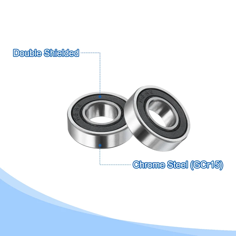 5Pcs R8-2RS Deep Groove Ball Bearings 1/2"x1-1/8"x5/16" Double Metal Shielded Z3