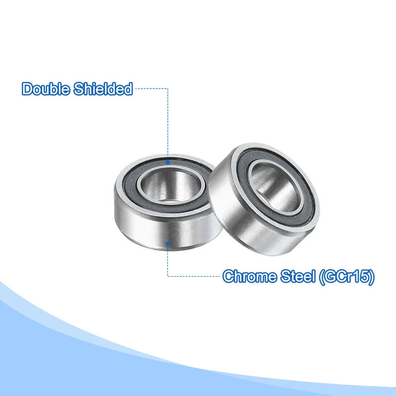 5Pcs R188-2RS Deep Groove Ball Bearings 1/4"x1/2"x3/16" Double Metal Shielded Z3
