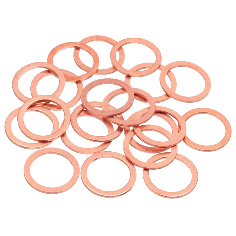 20Pcs M20 Flat Copper Washers 20x26x1.5mm Copper Flat Sealing Ring Washers