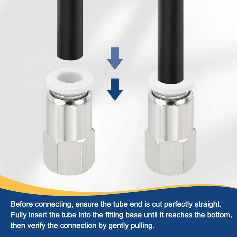 5 Pcs NPT Female 5/16 Inch OD x 3/8" NPT Thread Push to Connect Fittings, White