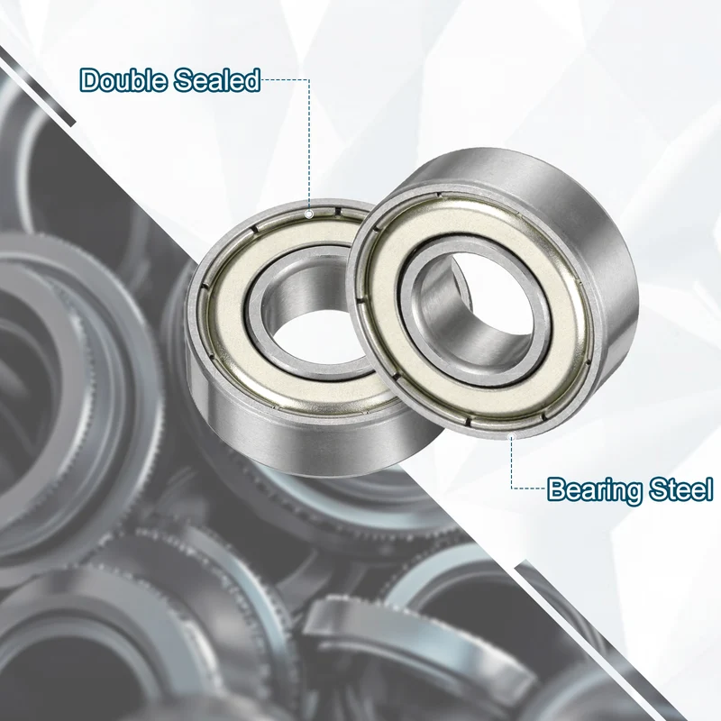3Pcs 1604ZZ Deep Groove Ball Bearing, 3/8" x 7/8" x 9/32" Sealed Bearing