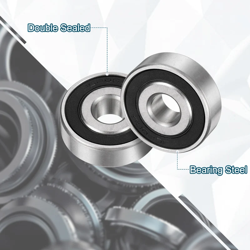 3Pcs 1620-2RS Deep Groove Ball Bearing, 7/16" x 1-3/8" x 7/16" Sealed Bearing