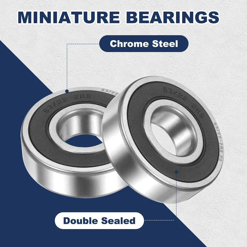 63/22-2RS Deep Groove Ball Bearing, 22 x 56 x 16mm, ZV4 Double Rubber