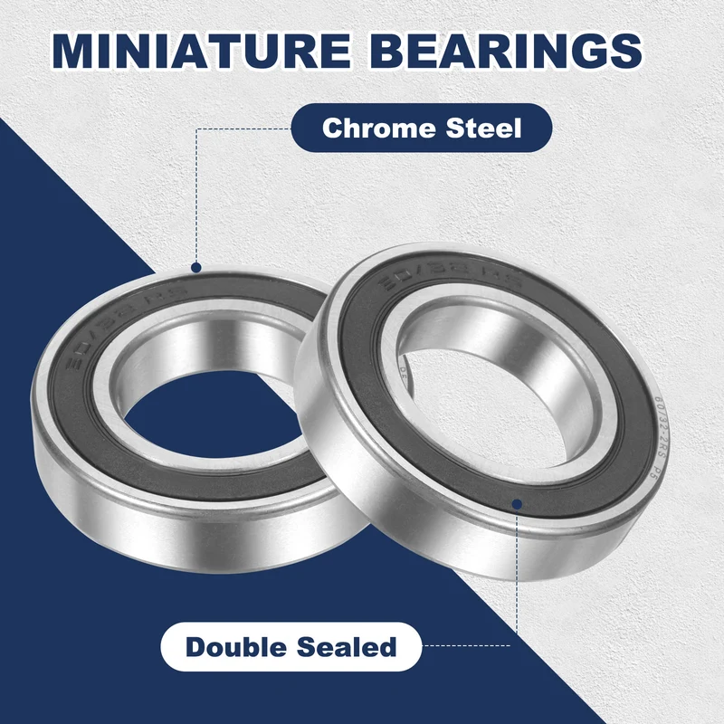 60/32-2RS Deep Groove Ball Bearing, 2pcs 32 x 58 x 13mm, ZV4 Double Rubber