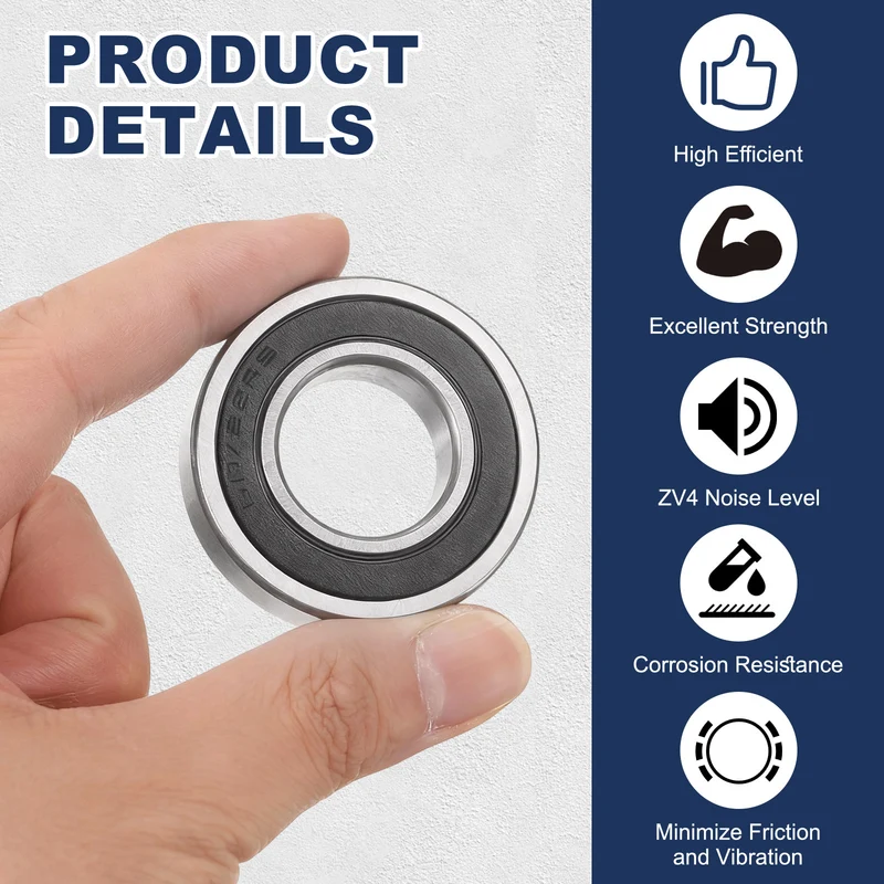 62/28-2RS Deep Groove Ball Bearing, 2pcs 28 x 58 x 16mm, ZV4 Double Rubber