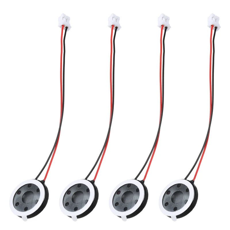 4Pcs 1W 8 Ohm 18mm Small Round Internal Magnetic Speaker with 2.0mm Terminal