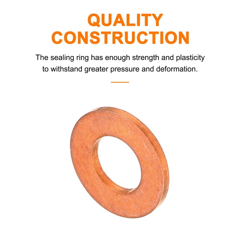 52 Pcs Flat Copper Washers 5x10x1mm Copper Flat Sealing Ring Washers