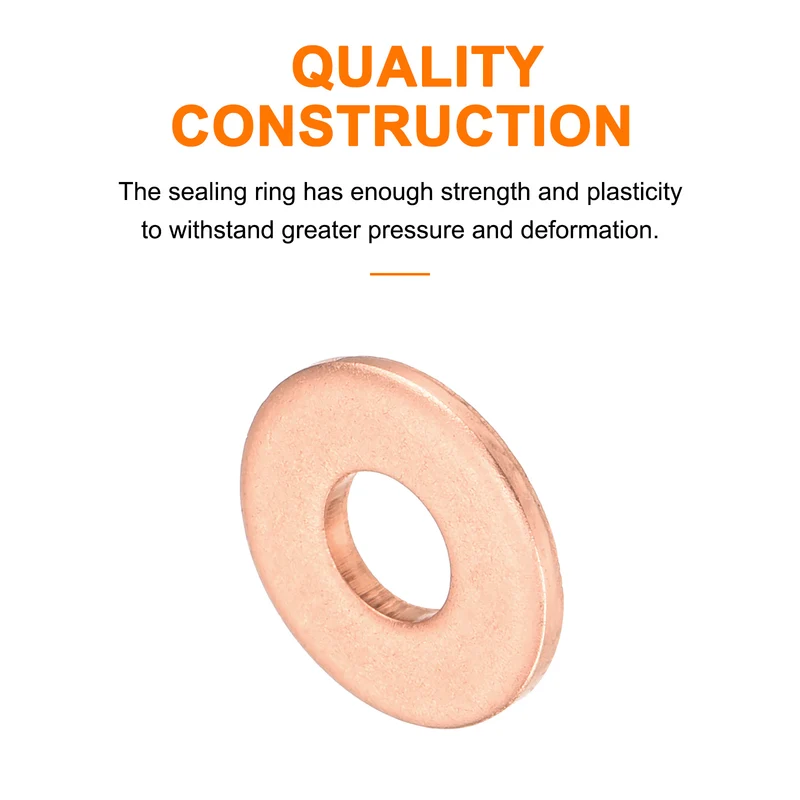 22 Pcs Flat Copper Washers 4x10x1mm Copper Flat Sealing Ring Washers