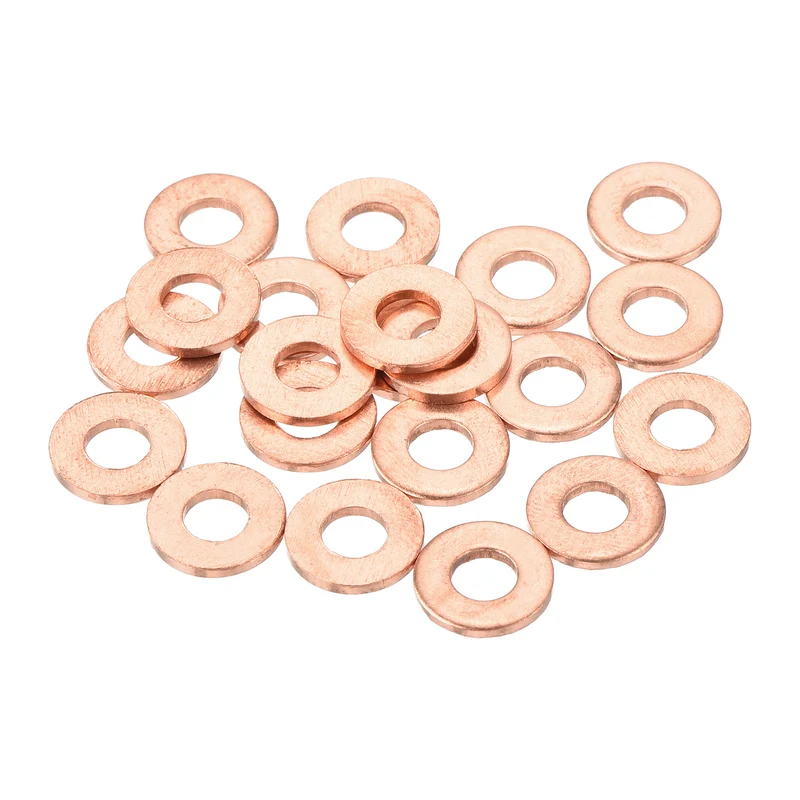 22 Pcs Flat Copper Washers 4x9x1mm Copper Flat Sealing Ring Washers