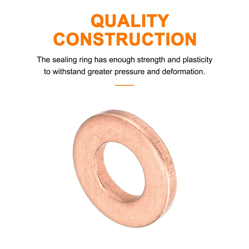22 Pcs Flat Copper Washers 4x8x1mm Copper Flat Sealing Ring Washers