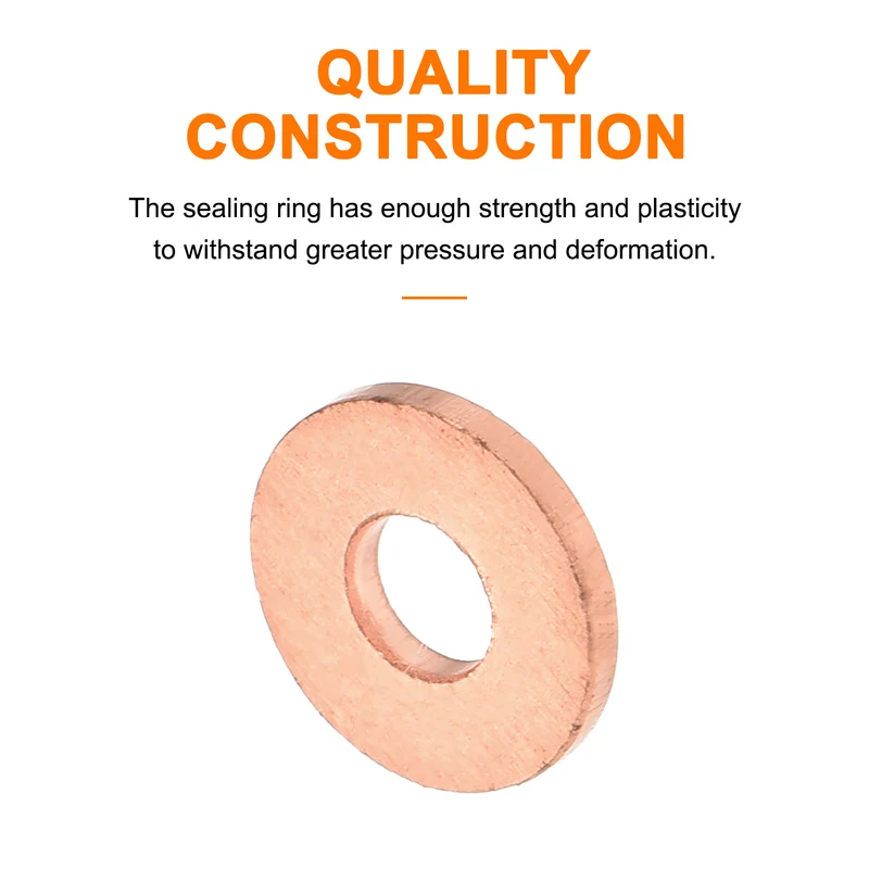 52 Pcs Flat Copper Washers 3x8x1mm Copper Flat Sealing Ring Washers