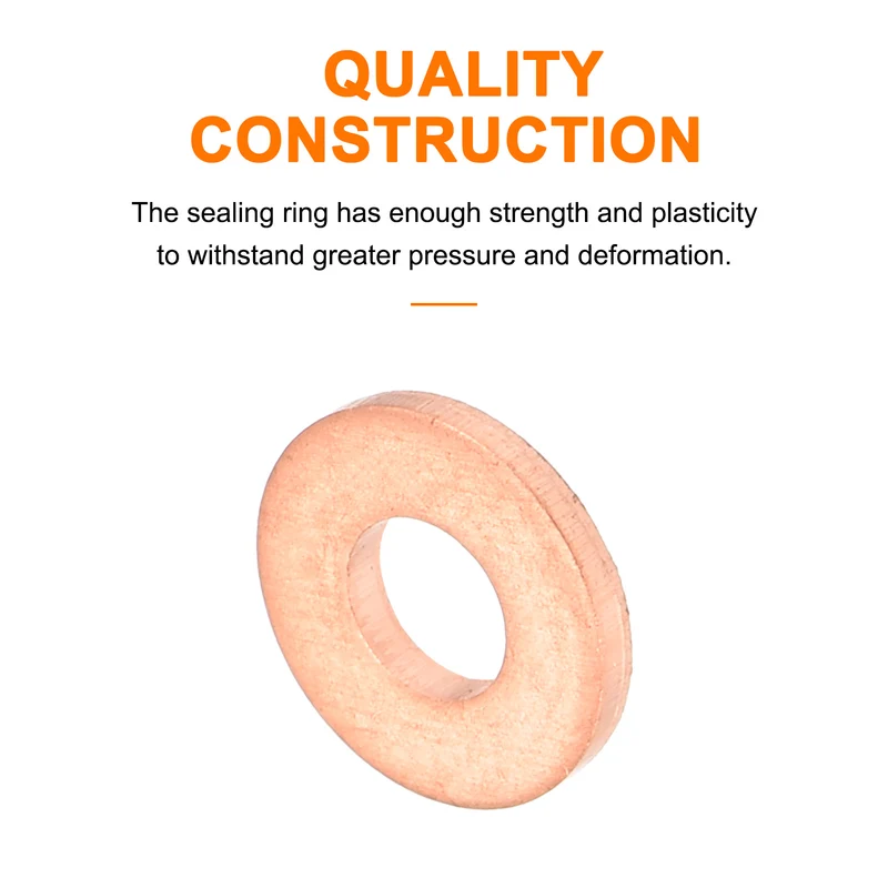 52 Pcs Flat Copper Washers 3x7x1mm Copper Flat Sealing Ring Washers
