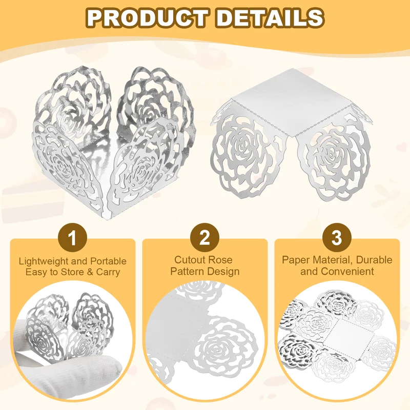 25PCS 4 Inch Truffle Wrappers for Wedding Birthday, Silver