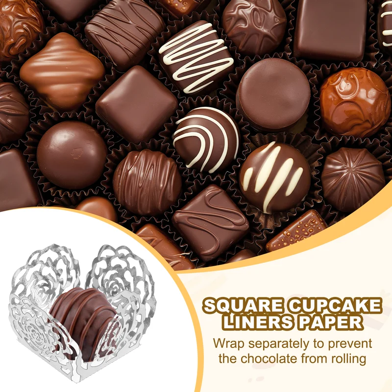 25PCS 4 Inch Truffle Wrappers for Wedding Birthday, Silver