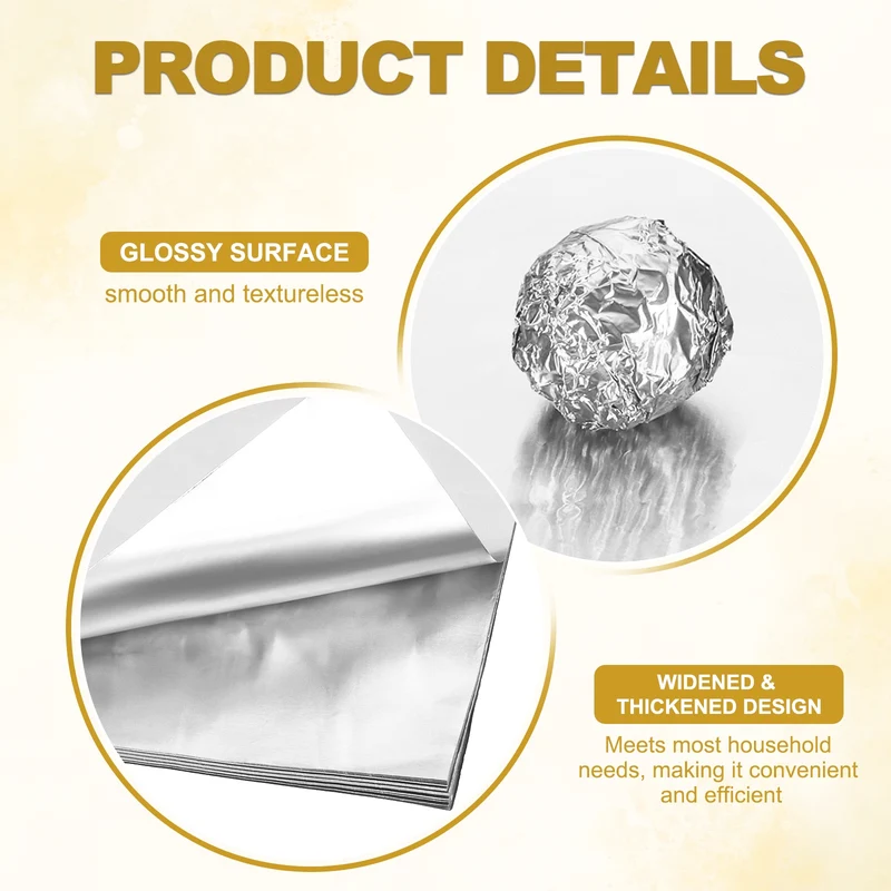 100 Pcs 4x4 Inch Foil Candy Wrappers Chocolate Wrapping Paper Silver