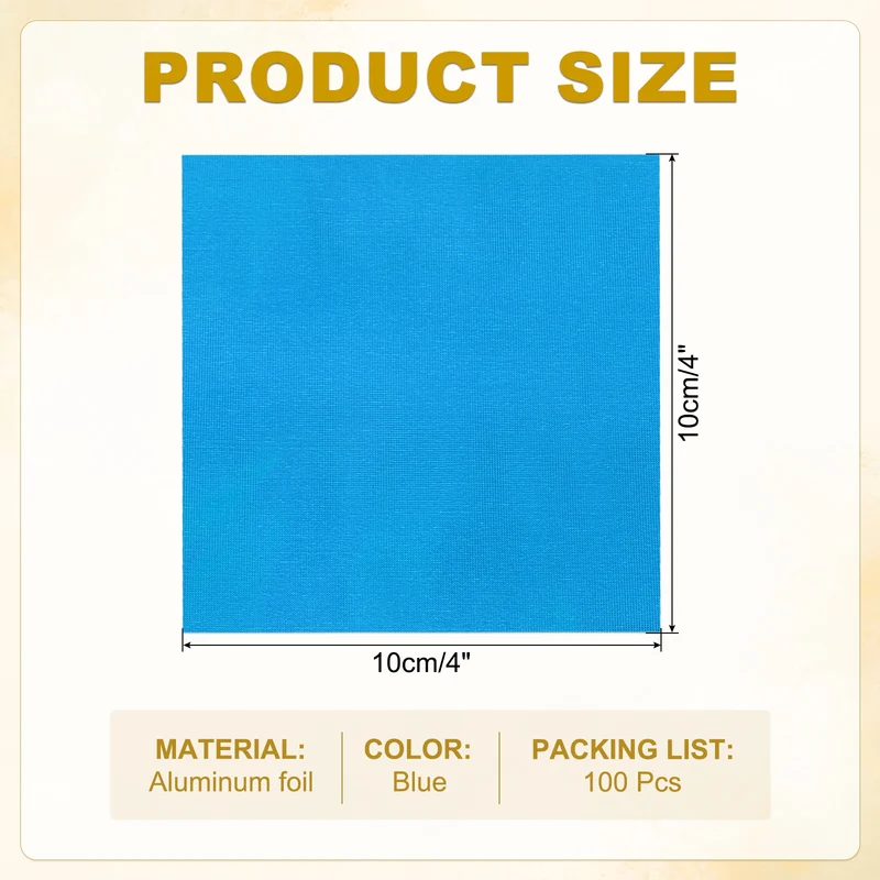 Foil Candy Wrappers 4x4 Inch, 100 Pcs Blue Fine Grid Paper for DIY Chocolate