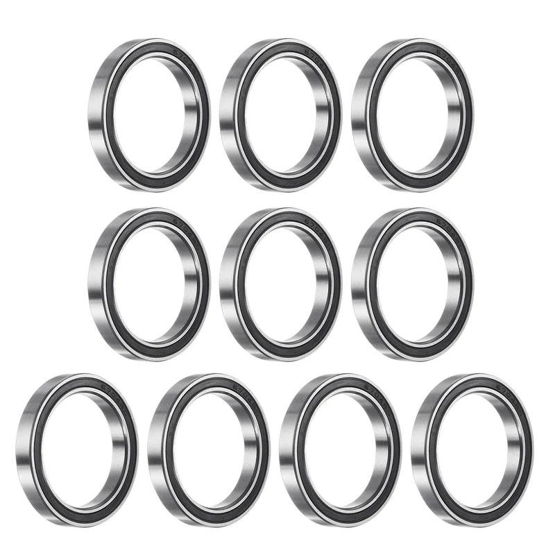 10pcs 6704-2RS Deep Groove Ball Bearings, Chrome Steel Double Rubber Sealed Bearing 20mm x 27mm x 4mm