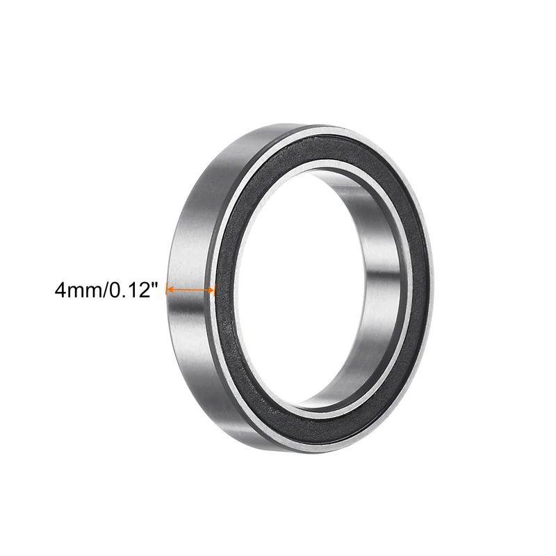 10pcs 6702-2RS Deep Groove Ball Bearings, Chrome Steel Double Rubber Sealed Bearing 15mm x 21mm x 4mm