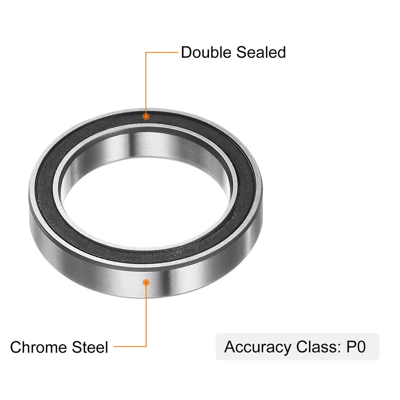 10pcs 6702-2RS Deep Groove Ball Bearings, Chrome Steel Double Rubber Sealed Bearing 15mm x 21mm x 4mm