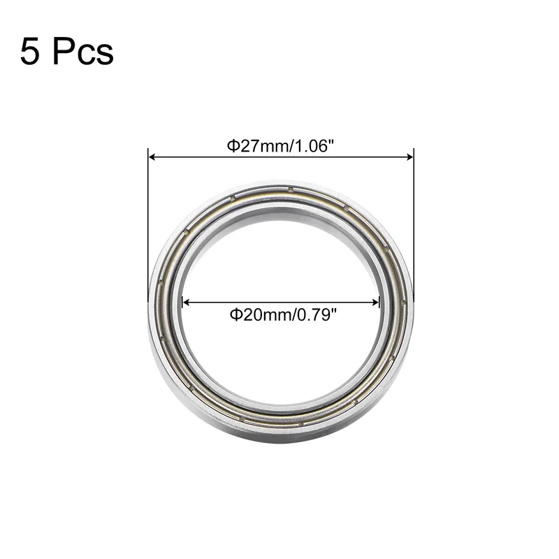 5pcs 6704ZZ Deep Groove Ball Bearings Chrome Steel Z2 Bearing 20x27x4mm
