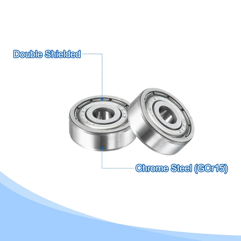 5Pcs R2AZZ Deep Groove Ball Bearings 1/8"x1/2"x11/64" Double Metal Shielded
