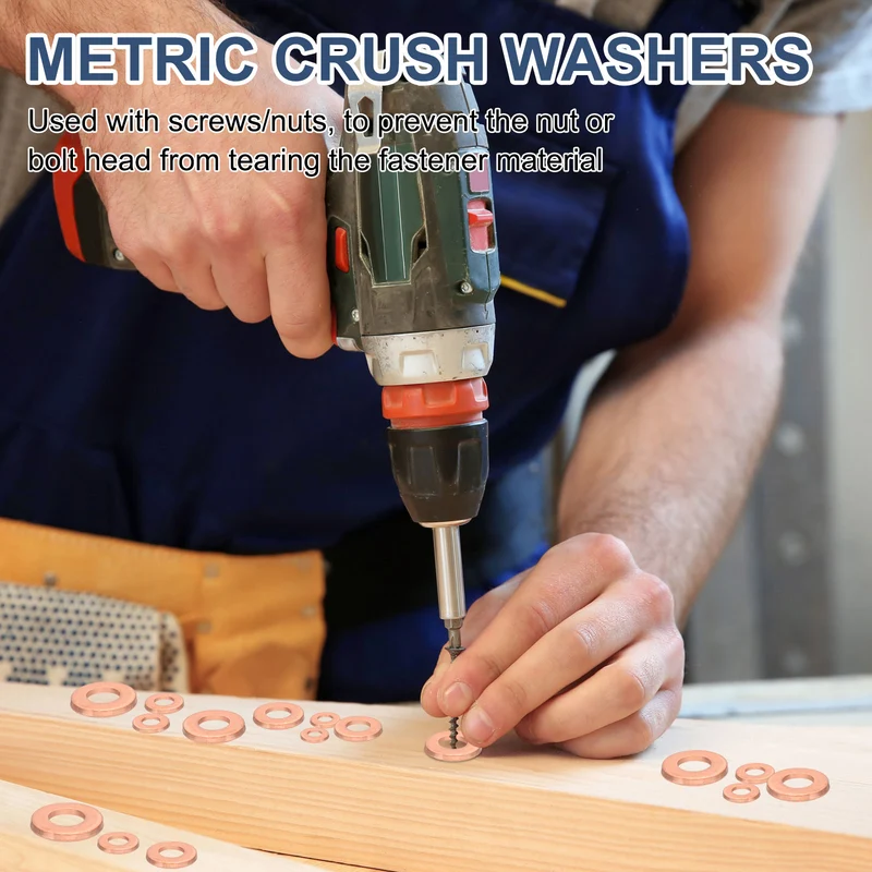 20Pcs M14 Flat Copper Washers 14x20x1.5mm Copper Flat Sealing Ring Washers