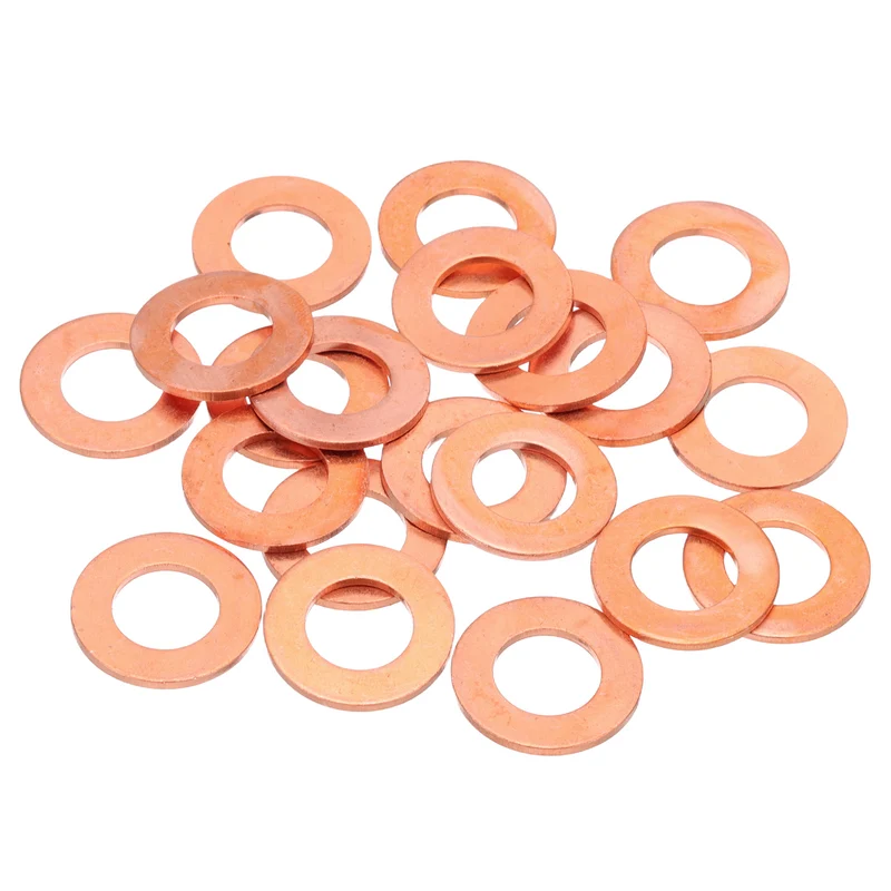 20Pcs M12 Flat Copper Washers 12x22x1.5mm Copper Flat Sealing Ring Washers