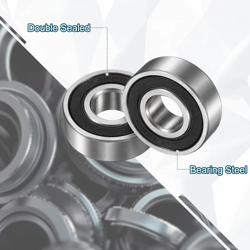 3Pcs 1615-2RS Deep Groove Ball Bearing, 7/16" x 1-1/8" x 3/8" Sealed Bearing