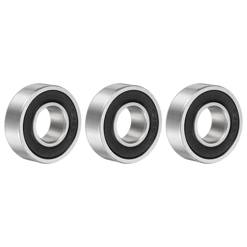 1616-2RS Deep Groove Ball Bearing, 3pcs, 1/2" x 1-1/8" x 3/8", Z2 Double Rubber