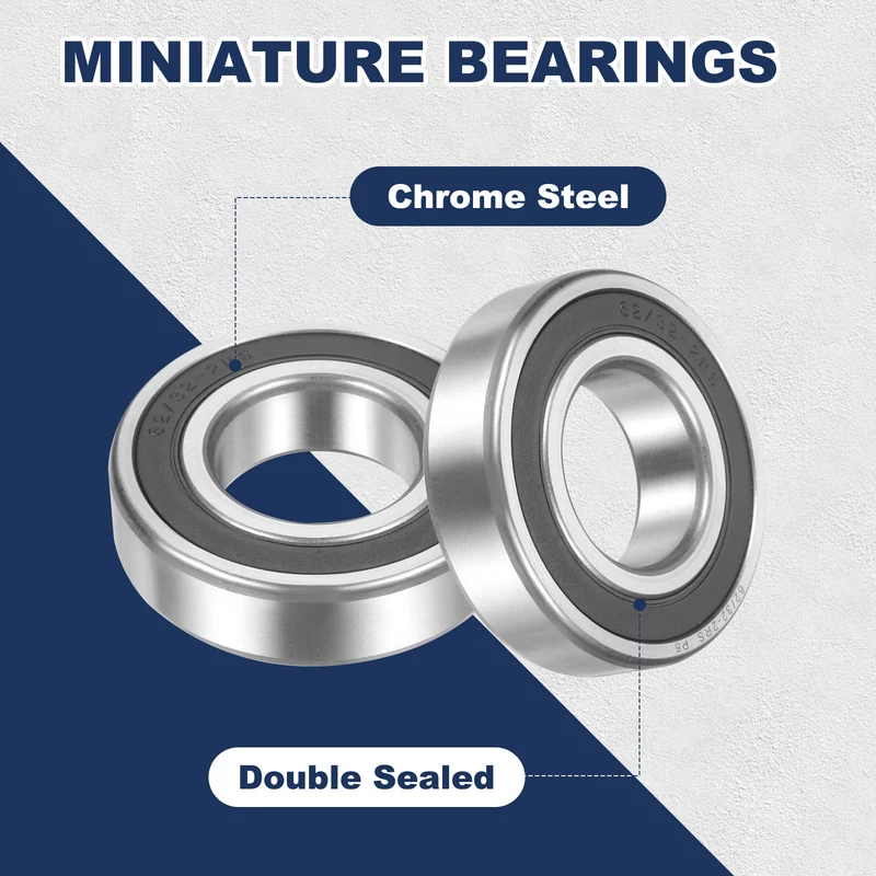 62/32-2RS Deep Groove Ball Bearing, 2pcs 32 x 65 x 17mm, ZV4 Double Rubber