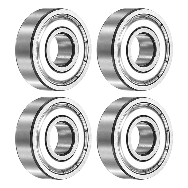 4Pcs 6000ZZ Deep Groove Ball Bearing, 10x26x8 mm Double Shielded Chrome Steel