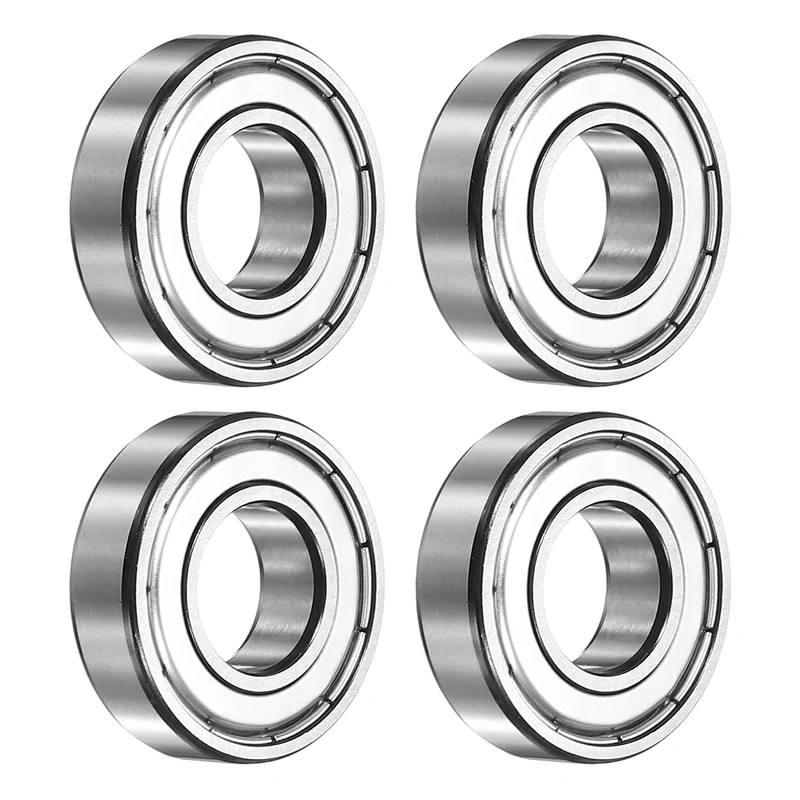 4Pcs 6002ZZ Deep Groove Ball Bearing, 15x32x9 mm Double Shielded Chrome Steel