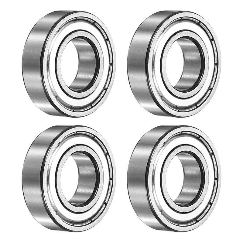 4Pcs 6003ZZ Deep Groove Ball Bearing, 17x35x10 mm Double Shielded Chrome Steel