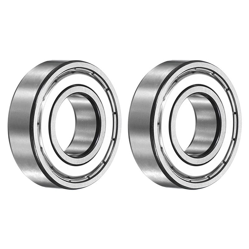 2Pcs 6004ZZ Deep Groove Ball Bearing, 20x42x12 mm Double Shielded Chrome Steel