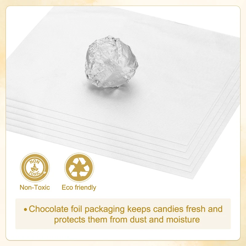 Foil Candy Wrappers 4x4 Inch, 100 Pcs Silver Fine Grid Paper for DIY Chocolate