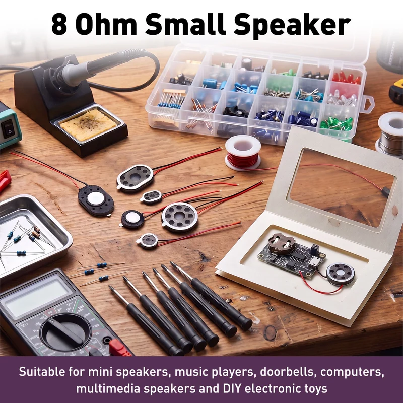 4Pcs 1W 8 Ohm 13mm Small Round Internal Magnetic Speaker with 2.0mm Terminal