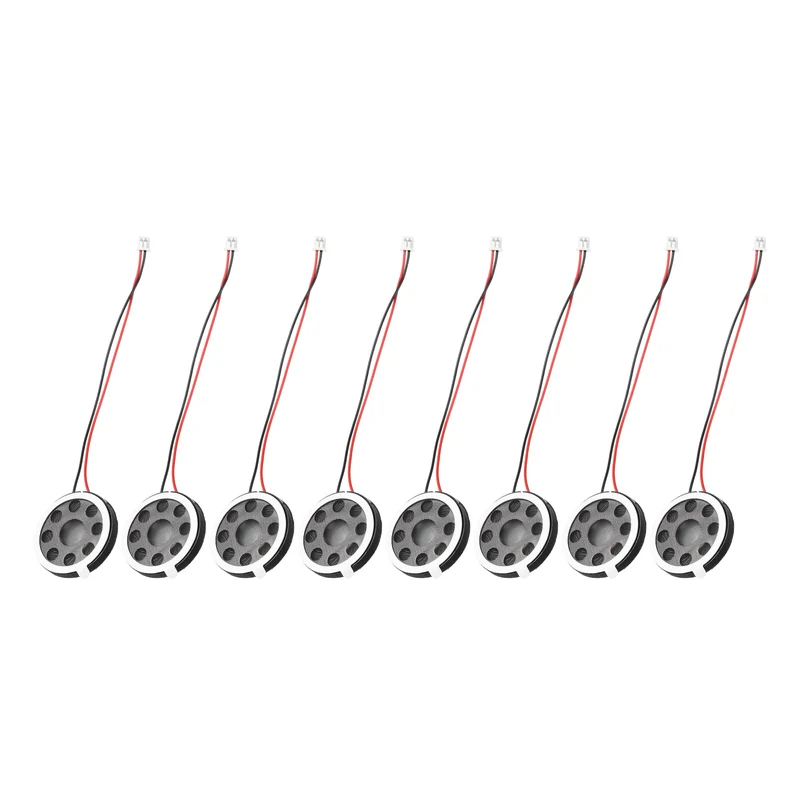 8Pcs 1W 8 Ohm 25mm Small Round Internal Magnetic Speaker with 1.25mm Terminal
