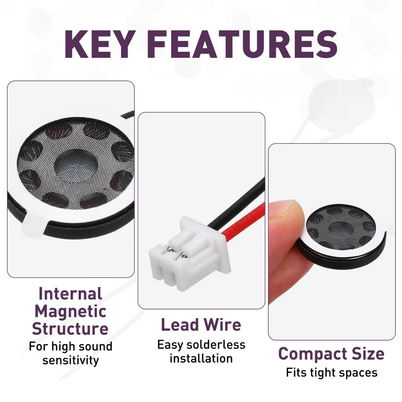 4Pcs 1W 8 Ohm 20mm Small Round Internal Magnetic Speaker with 1.25mm Terminal