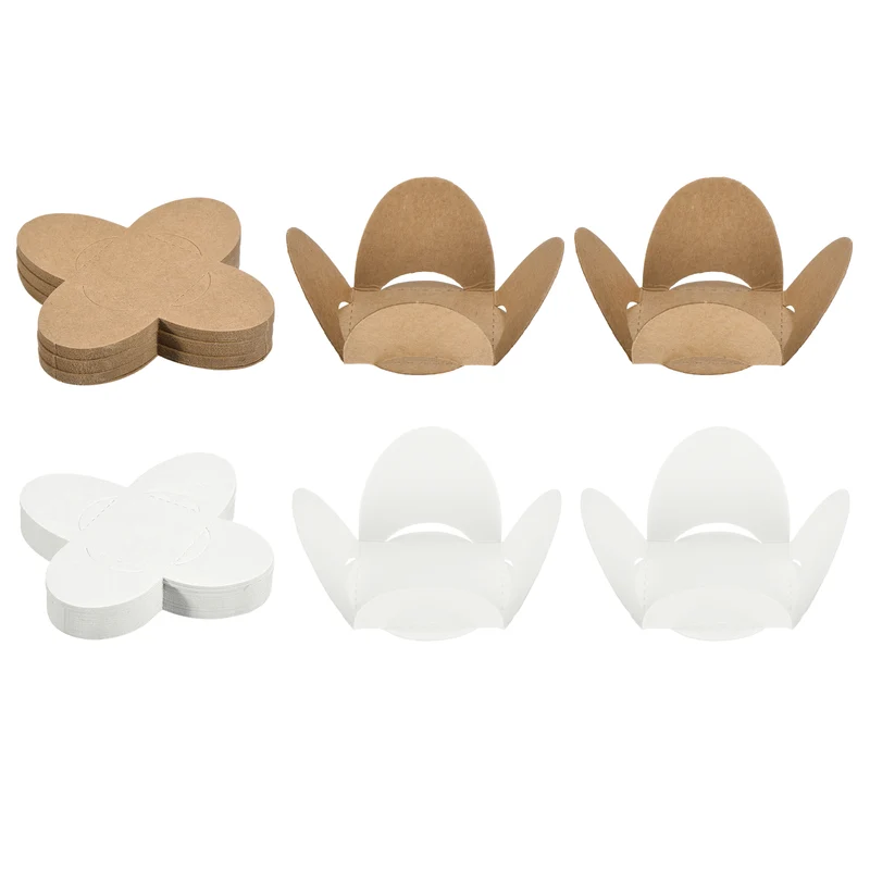 50Pcs Truffle Wrappers, Mini Cupcake Liners Chocolate Cups Liners, White/Brown