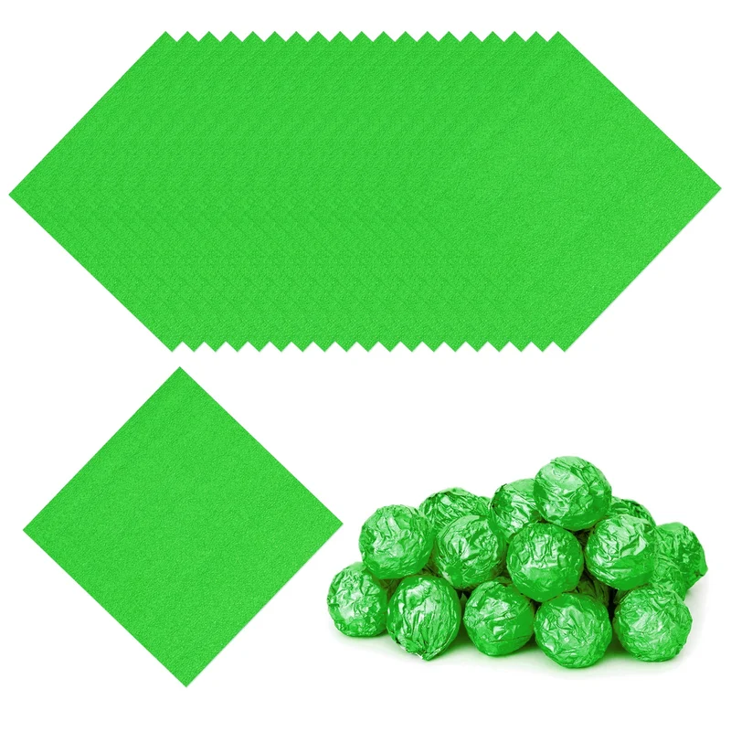 200 Pcs 4x4 Inch Foil Candy Wrappers Chocolate Wrapping Paper Dark Green