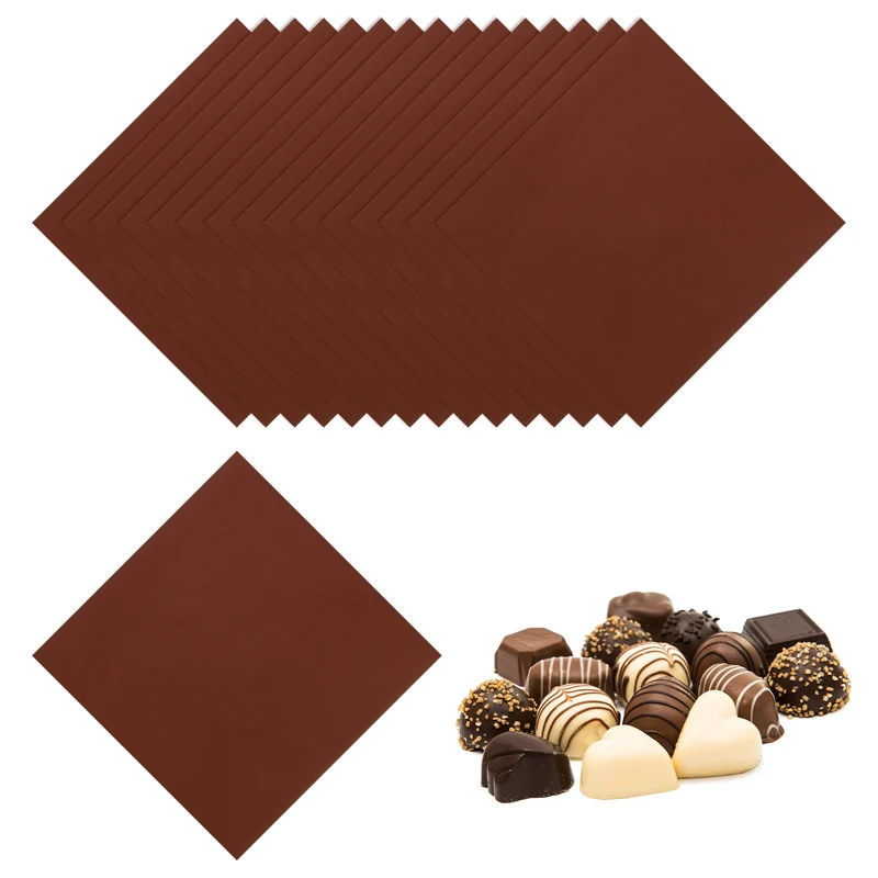 200 Pcs Candy Foil Wrappers, 7.87 x 7.87" Chocolate Wrappers, Brown