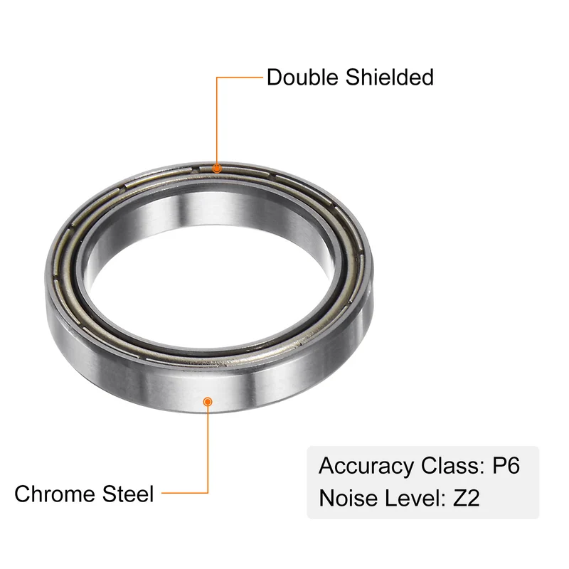 10pcs 6703ZZ Deep Groove Ball Bearings, Chrome Steel Z2 Bearing 17x23x4mm