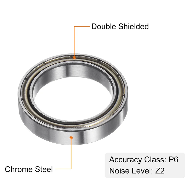 5pcs 6702ZZ Deep Groove Ball Bearings, Chrome Steel Z2 Bearing 15mm x 21mm x 4mm